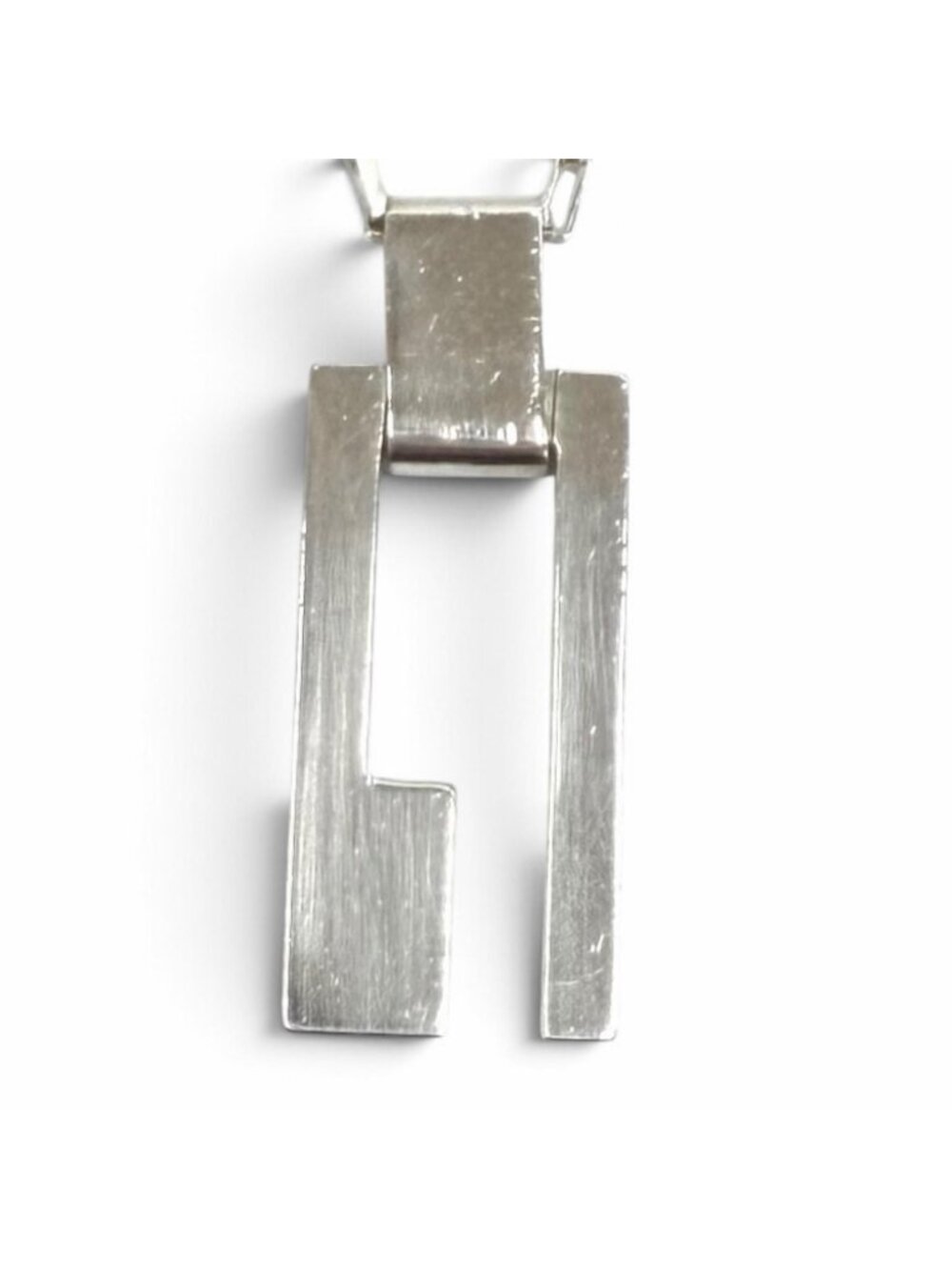 Gucci 925 G Logo Plate Chain Pendant Silver